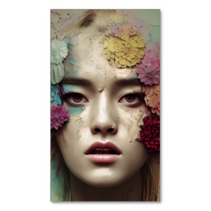 Paper Cracked Faded Paint Distressed Vintage Women Magnetic Business Card