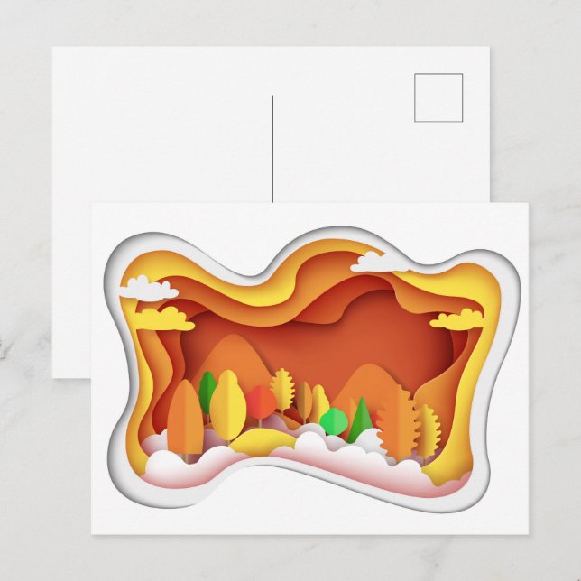 Paper Craft Autumn Fall Colours  Postcard (Front/Back)
