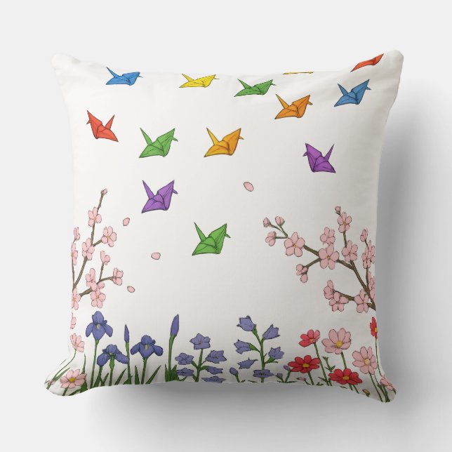 Paper Crane Garden Cushion (Front)