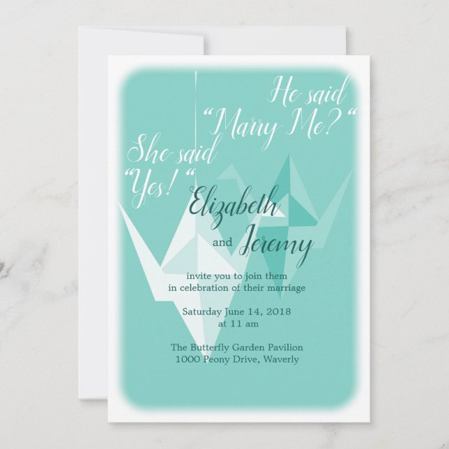 Paper Crane Invitation (Front)