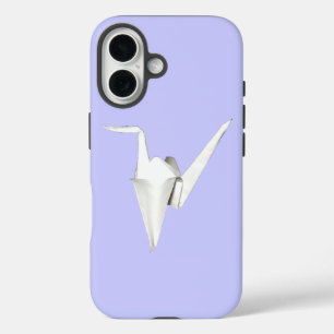 Paper Crane on Blue Background iPhone 16 Case