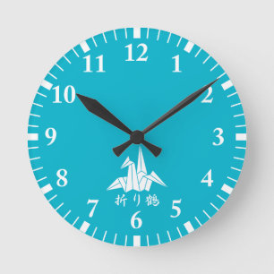 Paper crane round clock