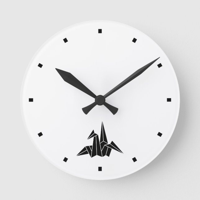 paper crane round clock (Front)