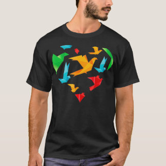 Paper Cranes Heart Paper Folding Japanese Artist O T-Shirt