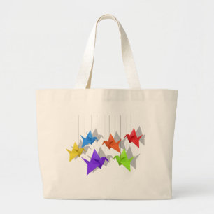 Paper cranes large tote bag