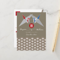 Paper Cranes Scallop Pattern Photo Save The Date