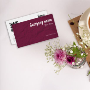 Paper Creative Studios burgundy QR Business Card