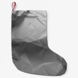 Paper crumpled texture shadows small christmas stocking