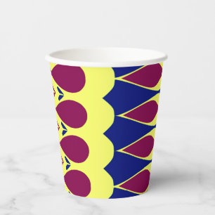 Paper cup, A vibrant colourful classic design Pa Cups