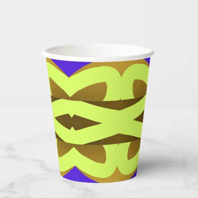 Paper cup, A vibrant colourful classic design   Pa Cups (Front)