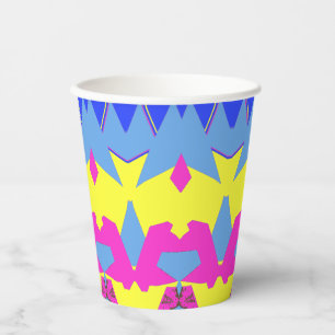 Paper cup, A vibrant colourful classic design  Pap Cups