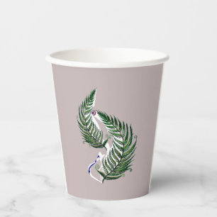 Paper cup Aotearoa Country Shape Fern with Text