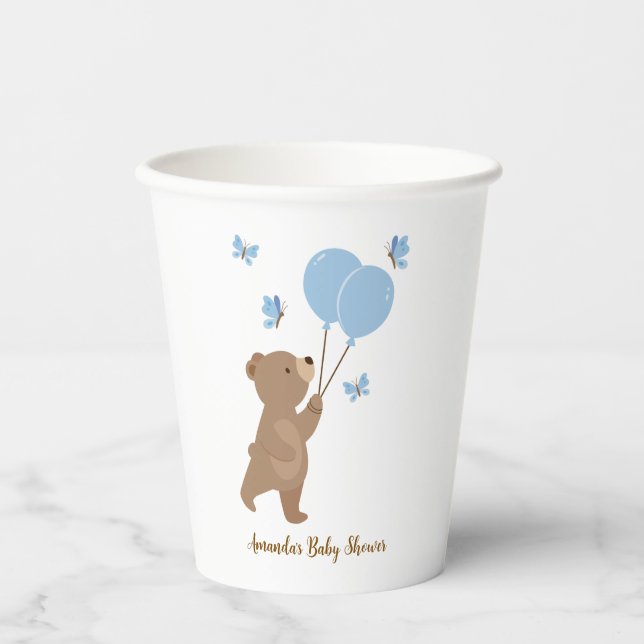 Paper cup Bear Blue Balloons Collection (Front)
