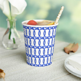 Paper Cup - Blue Interwoven Rings