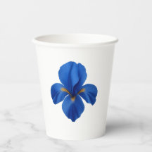 Paper Cup - Blue Iris Flower