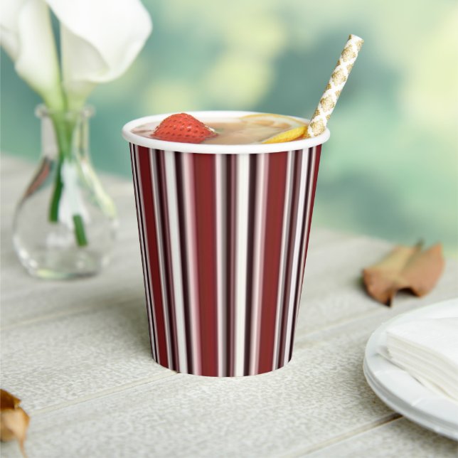 Paper Cup Burgundy Stripe (Insitu)