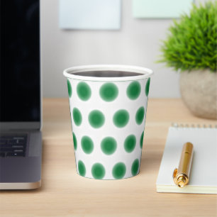 Paper Cup - Green Dots with Diffused Edges
