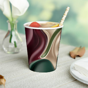 Paper cup in stylish abstract graphic