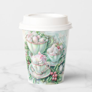 Paper cup-Pink Victorian Christmas Cups
