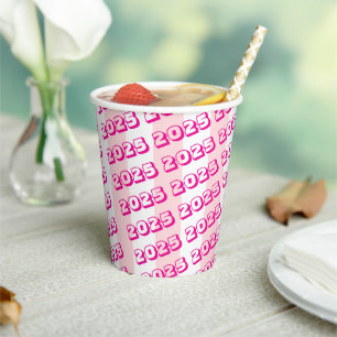 Paper Cup Pink & White Stripe 2025