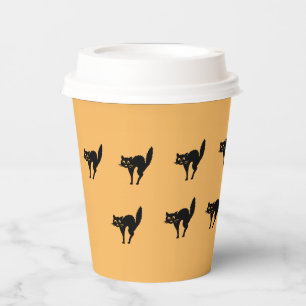 Paper Cup - Startled Black Cats