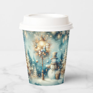 Paper cup-Vintage Christmas Snowman Cups