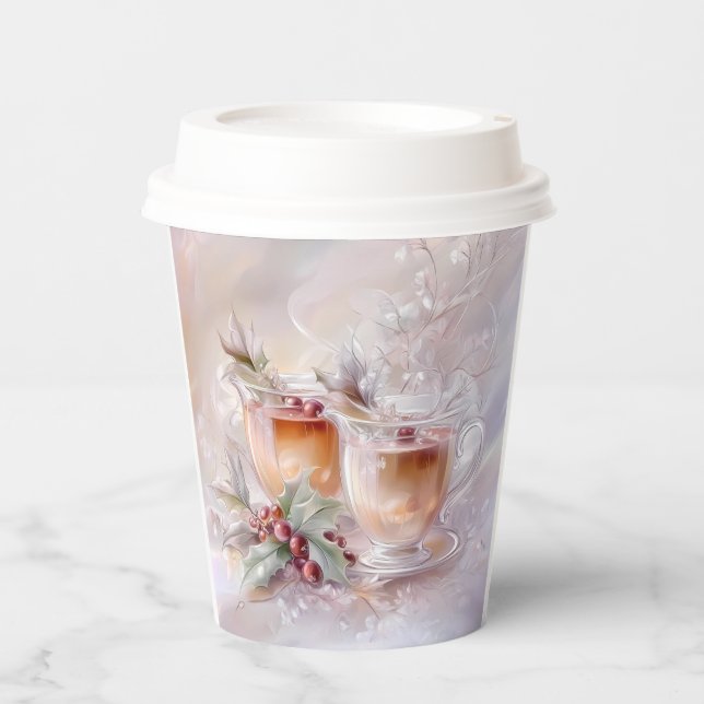 Paper cup-White Victorian Christmas Cups (Front)