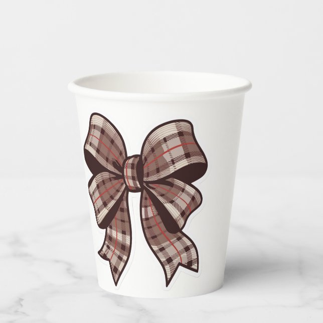 Paper Cup with a bow design (Front)