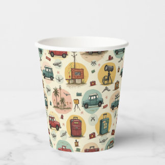 Paper Cup With Travel Pattern