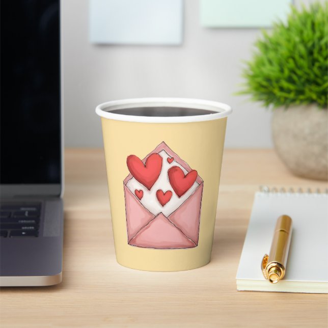 Paper cup with valentine's day design (Insitu)