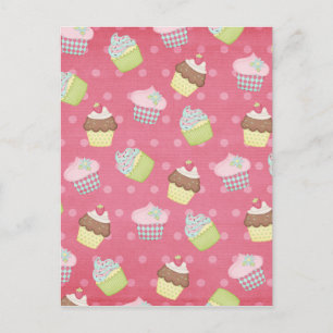 Paper cupcakes postcard