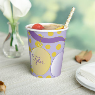 Paper Cups "Baby Golden Footprints"  8 oz.