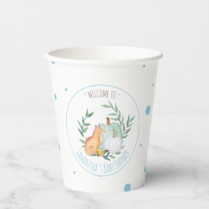 Paper Cups Baby Shower Watercolor Fall Template