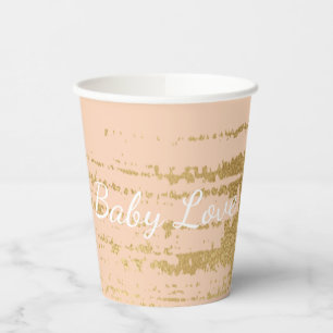 Paper Cups "Classic Light Gold/Pink"  8 oz.