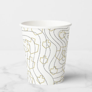 Paper Cups "Gold Silver Dreidels"  8 oz.