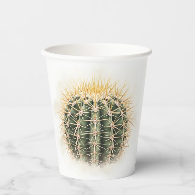 Paper cups watercolour cactus (Front)