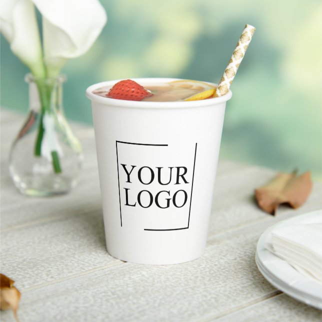 Paper Cups With Lids Custom Disposable Coffee Logo (Insitu)