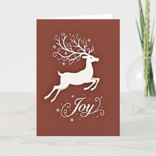 Paper Cut Deer Christmas Card