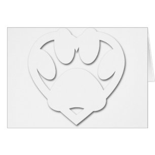 Paper Cut Dog Paw And Heart Shape