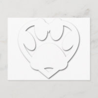 Paper Cut Dog Paw And Heart Shape
