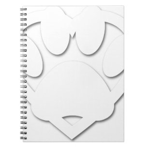 Paper Cut Dog Paw And Heart Shape Spiral Notebook