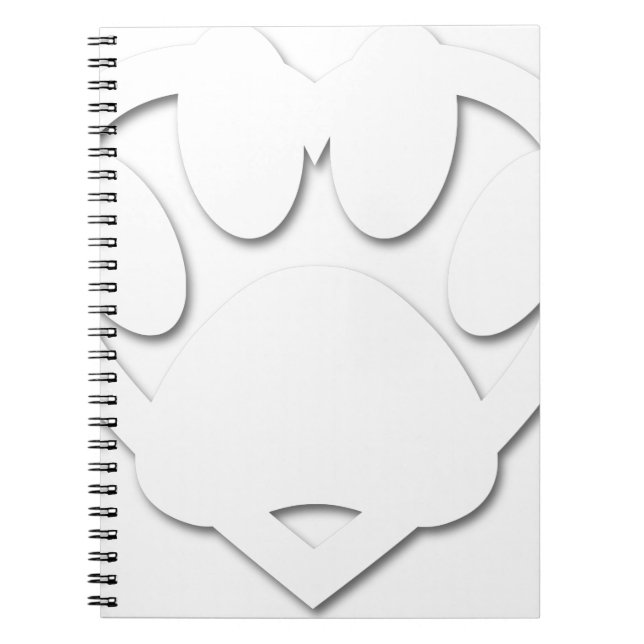 Paper Cut Dog Paw And Heart Shape Spiral Notebook (Front)