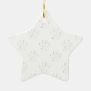 Paper Cut Dog Paw Pattern Ceramic Tree Decoration