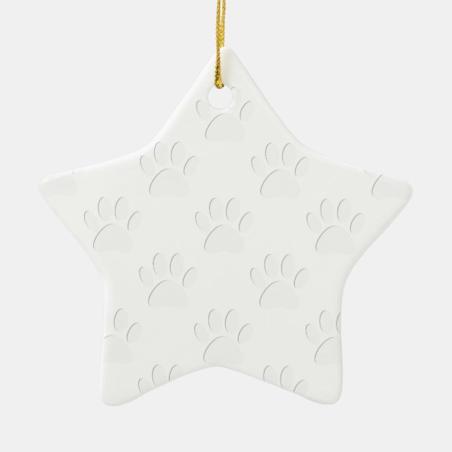 Paper Cut Dog Paw Pattern Ceramic Tree Decoration (Front)
