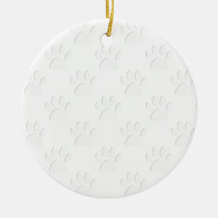 Paper Cut Dog Paw Pattern Ceramic Tree Decoration