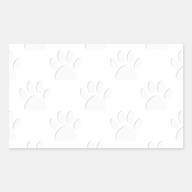 Paper Cut Dog Paw Pattern Rectangular Sticker (Front)