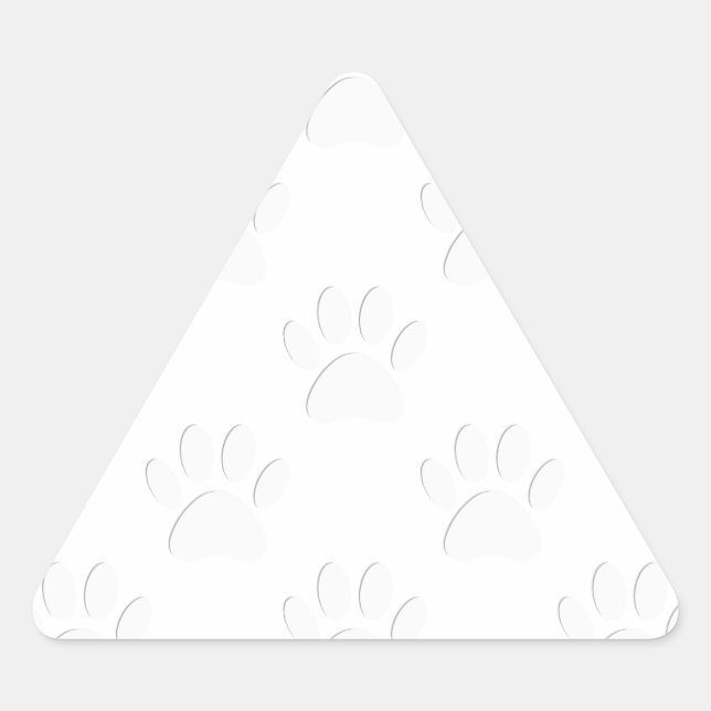 Paper Cut Dog Paw Pattern Triangle Sticker (Front)