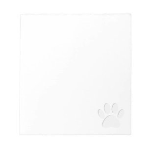 Paper Cut Dog Paw Print Custom Notepad
