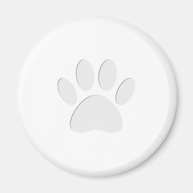 Paper Cut Dog Paw Print Magnet (Front)