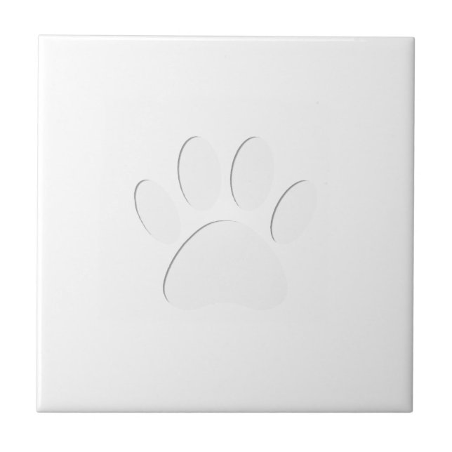 Paper Cut Dog Paw Print Tile (Front)